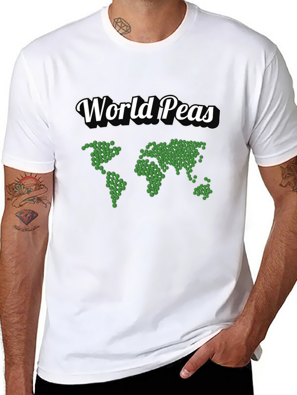 World Peas Graphic T-Shirt - Black Cotton Tee