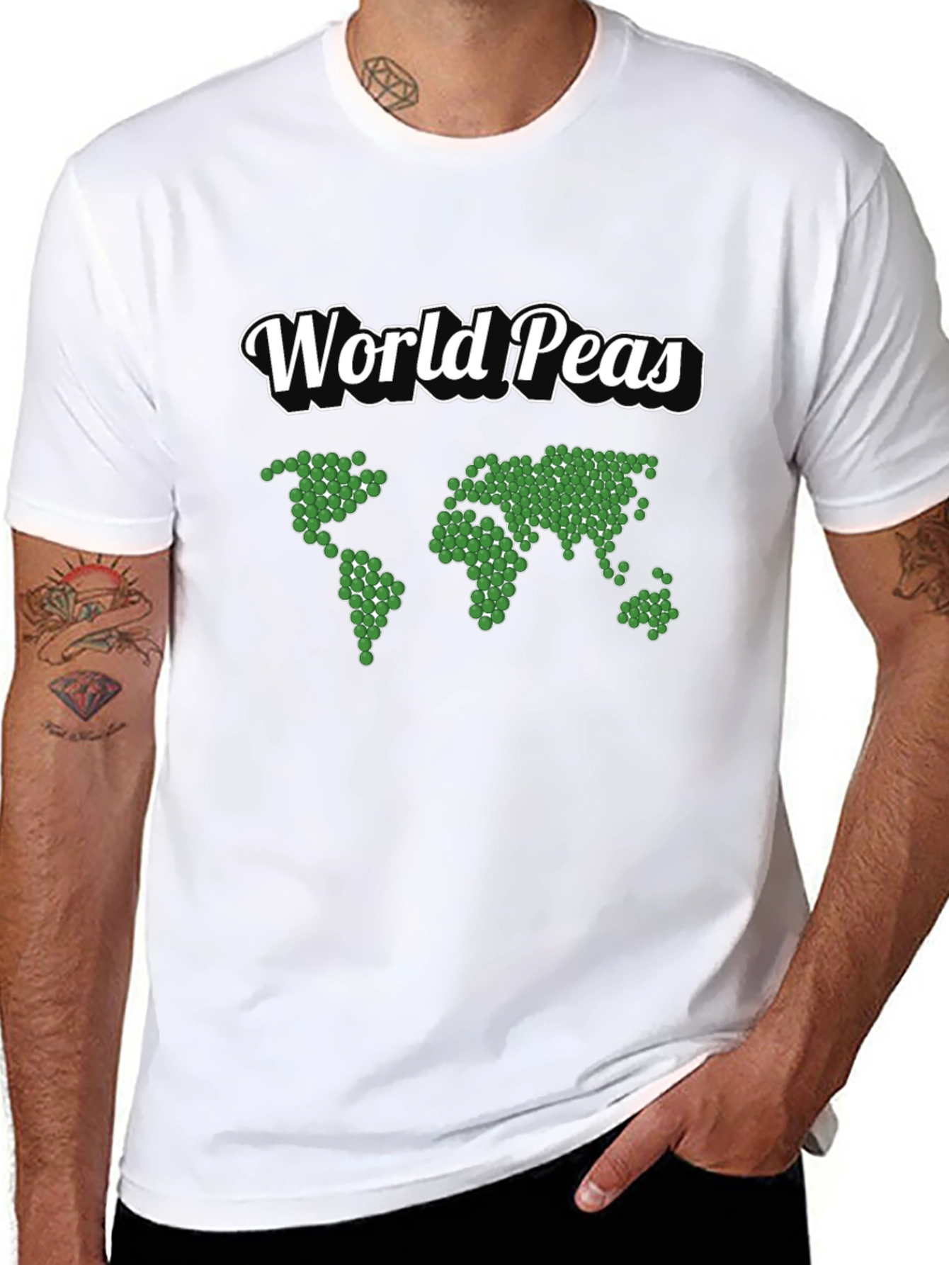 World Peas Graphic T-Shirt - Black Cotton Tee