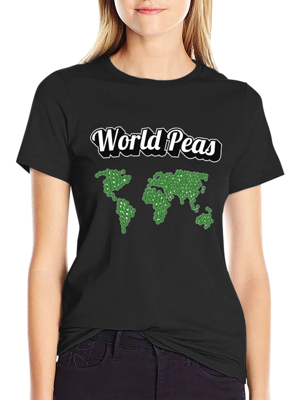 World Peas Graphic T-Shirt - Black Cotton Tee