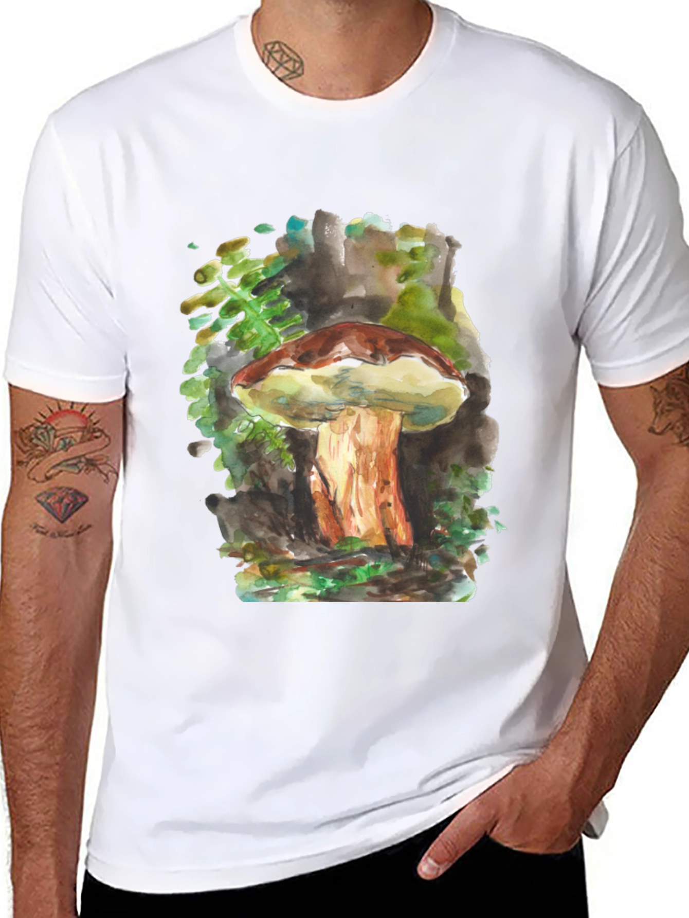 Mushroom Watercolor Graphic Tee - Unisex