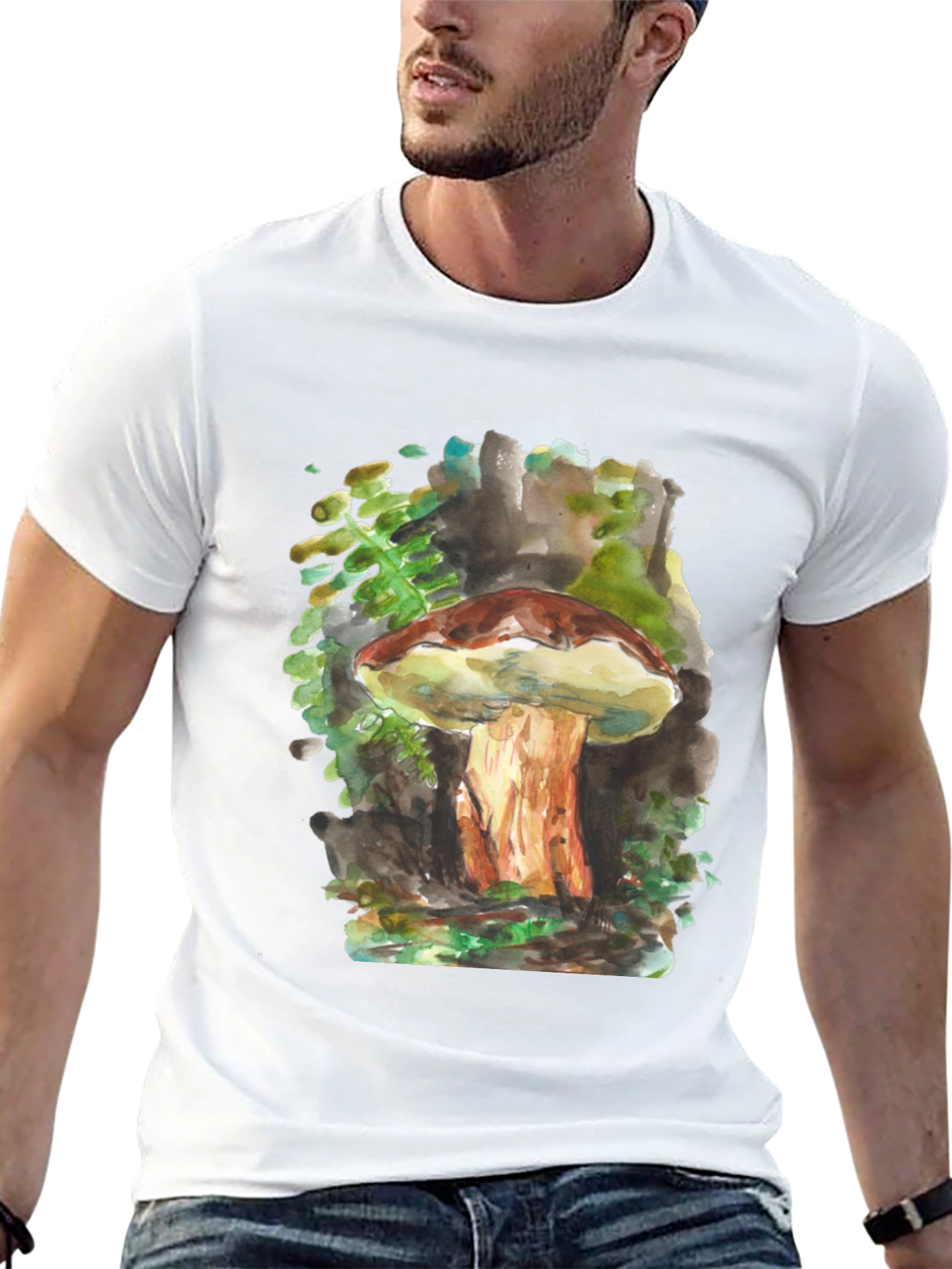 Mushroom Watercolor Graphic Tee - Unisex