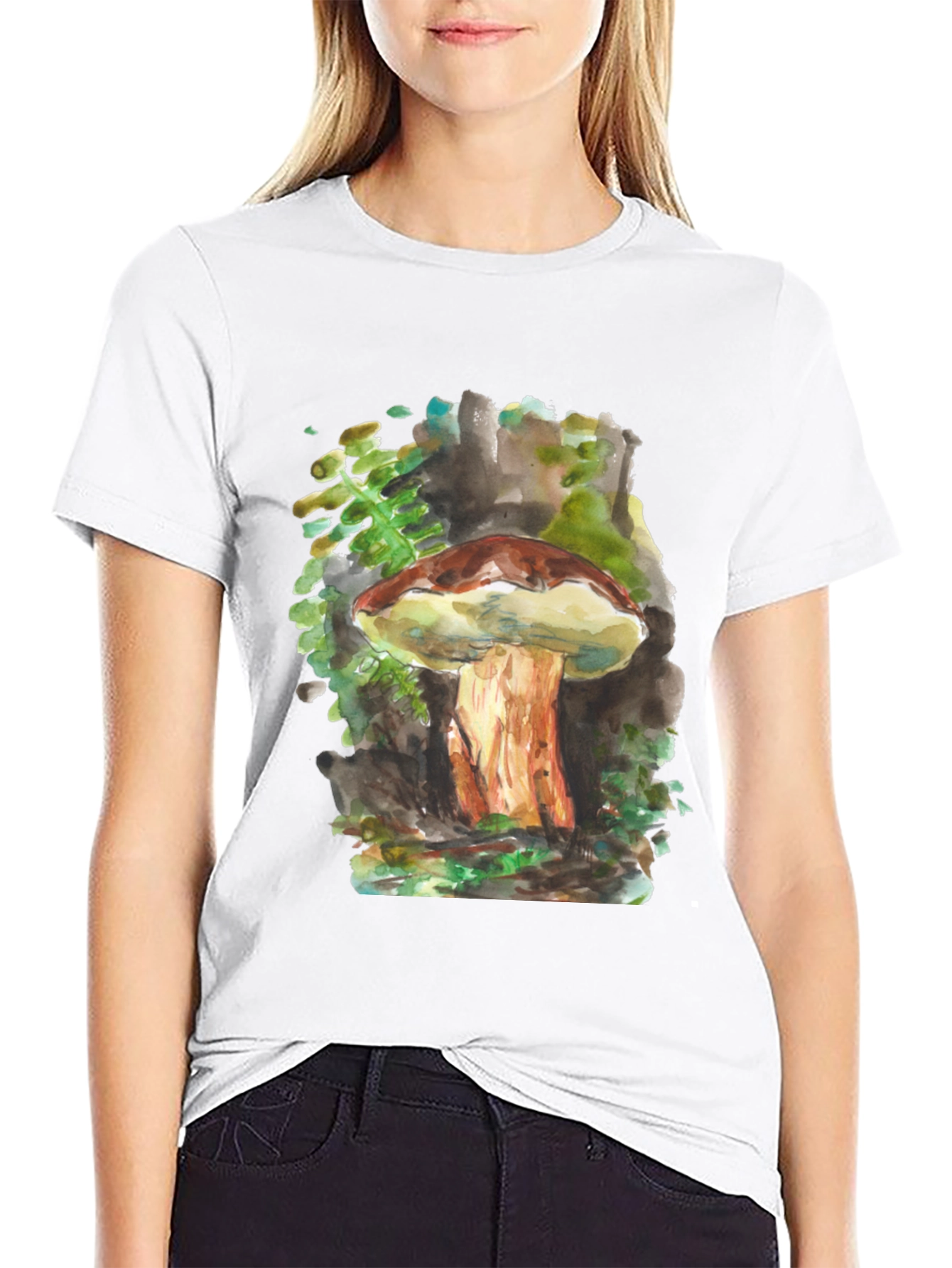 Mushroom Watercolor Graphic Tee - Unisex