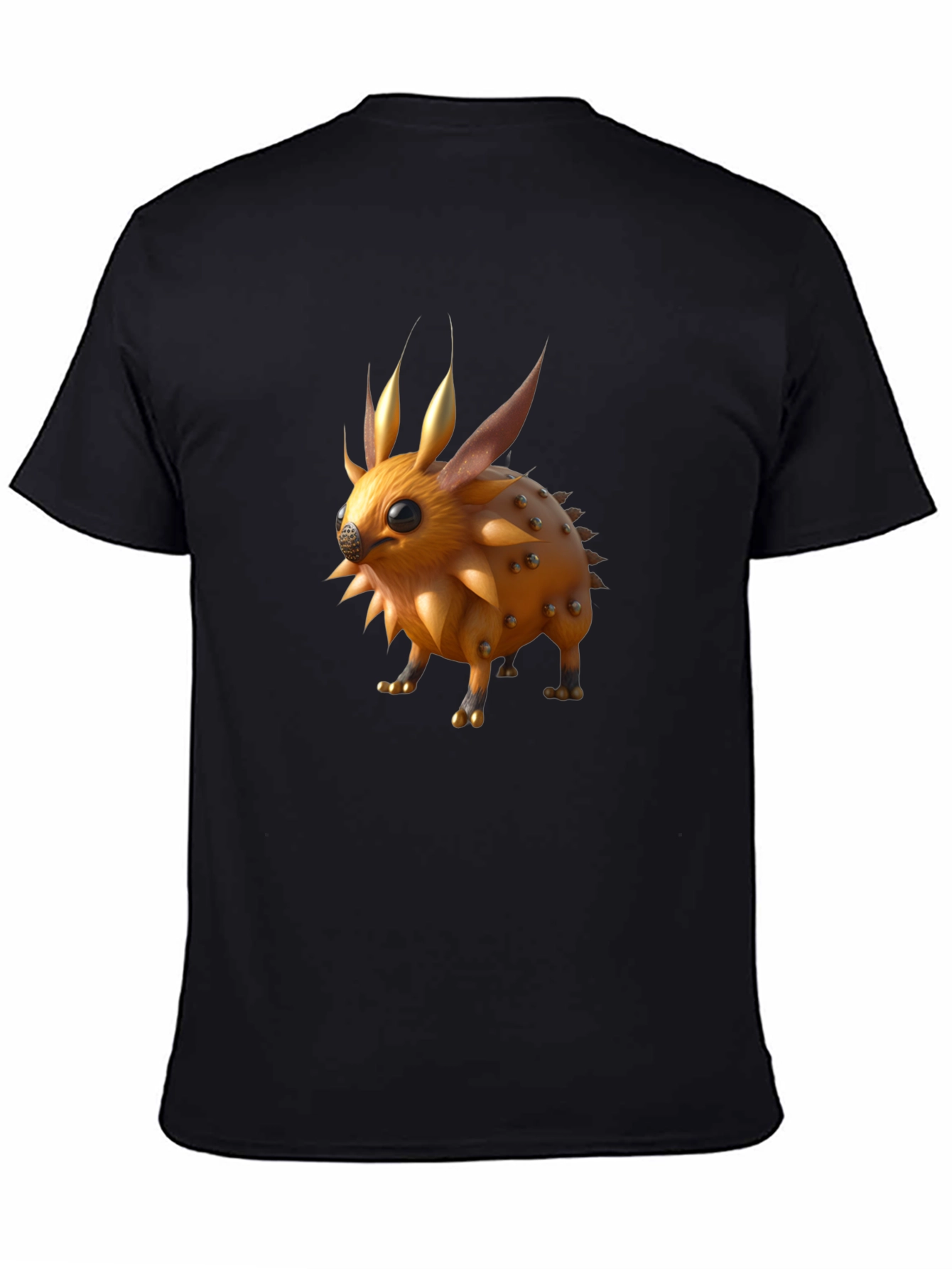Spiky Creature Graphic Tee - Unisex Black T-Shirt