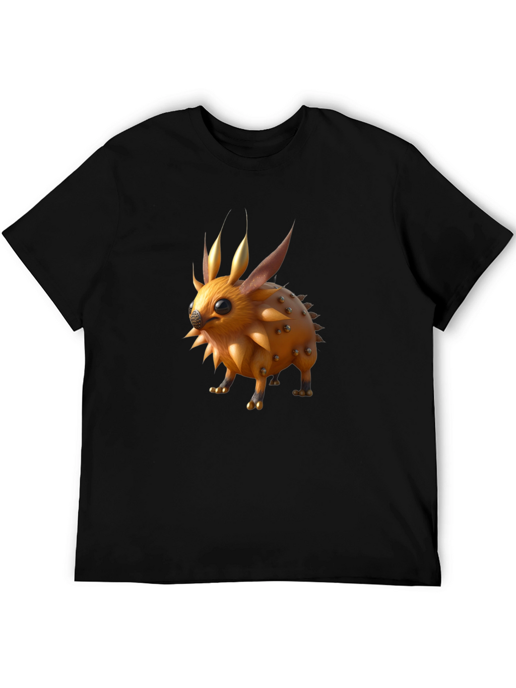 Spiky Creature Graphic Tee - Unisex Black T-Shirt