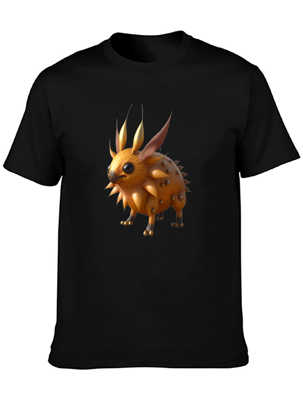 Spiky Creature Graphic Tee - Unisex Black T-Shirt