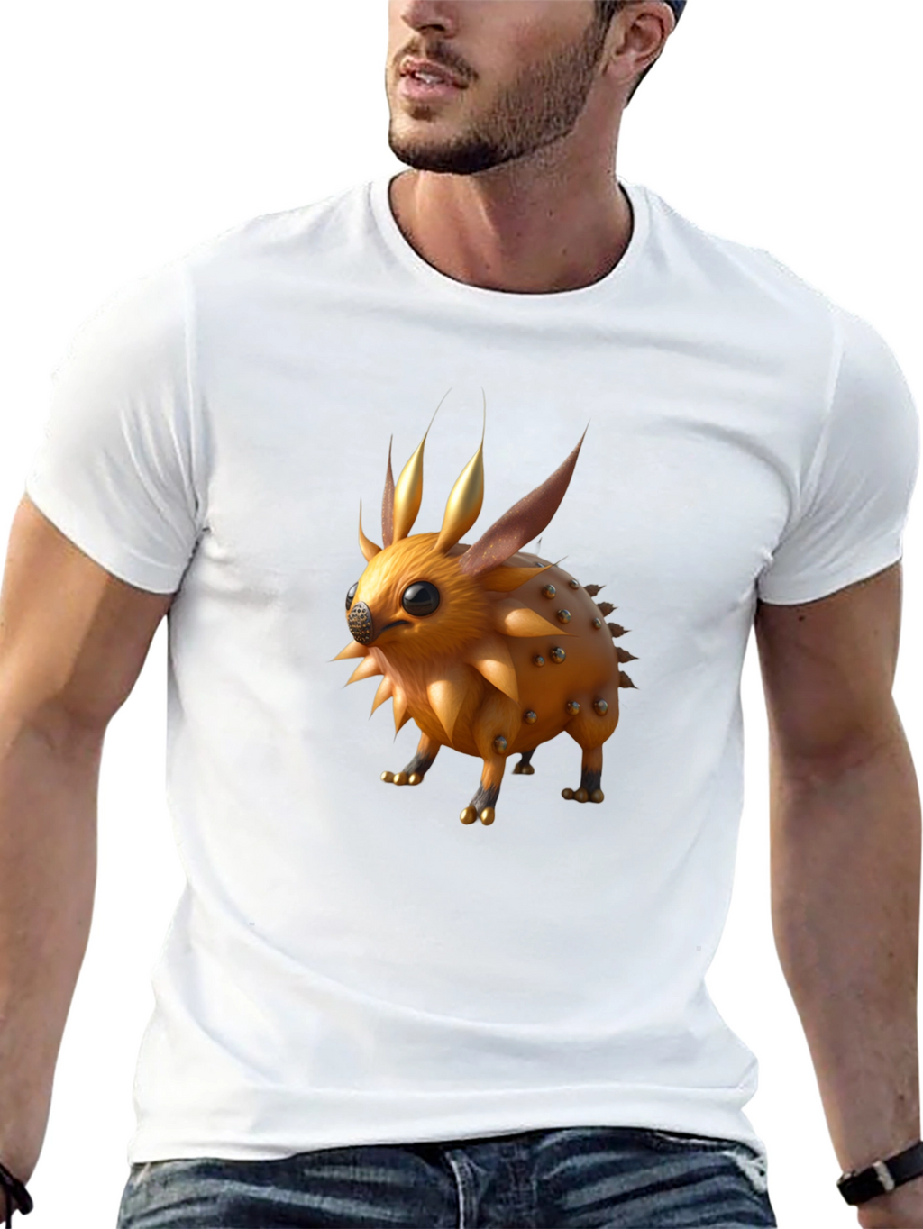 Spiky Creature Graphic Tee - Unisex Black T-Shirt