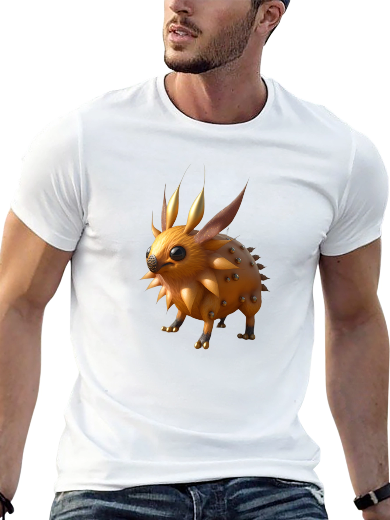 Spiky Creature Graphic Tee - Unisex Black T-Shirt