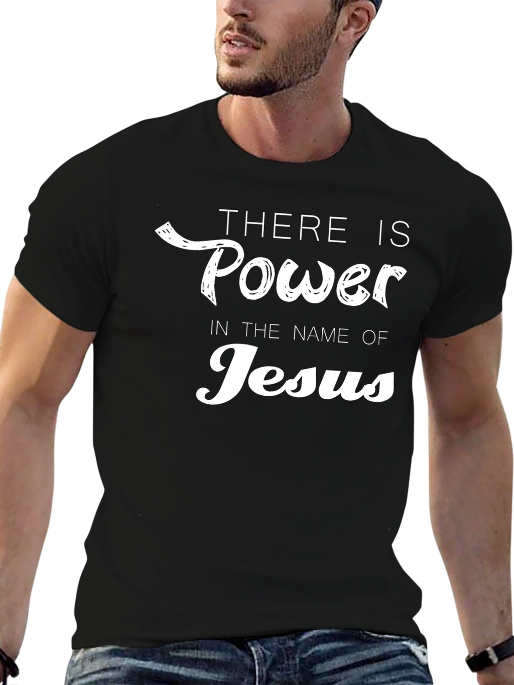 Power in Jesus Name Black T-Shirt