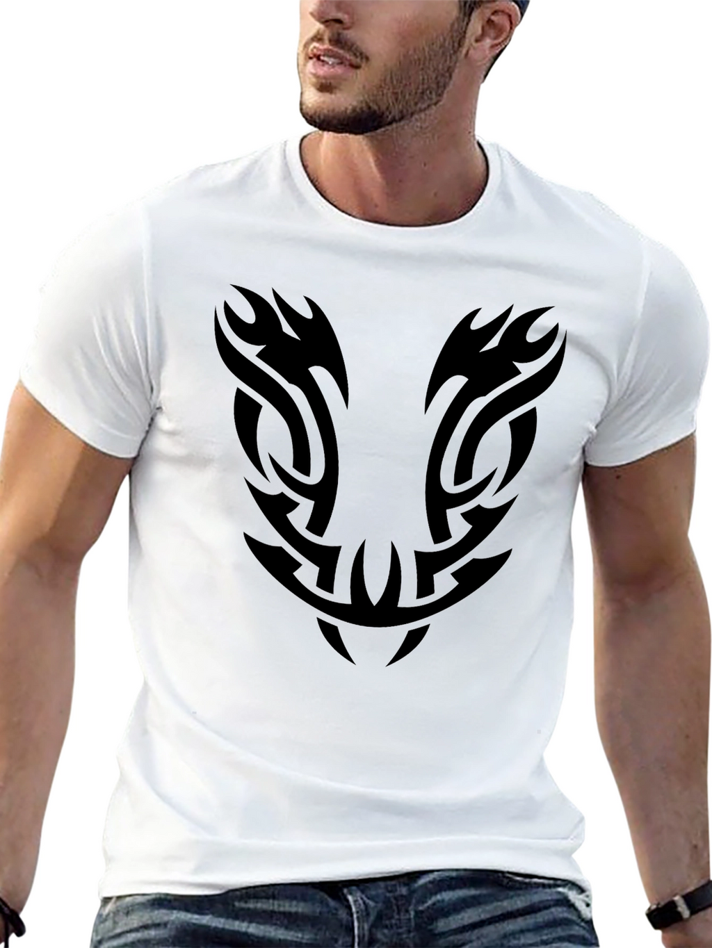 Mens Black Tribal Graphic Tee