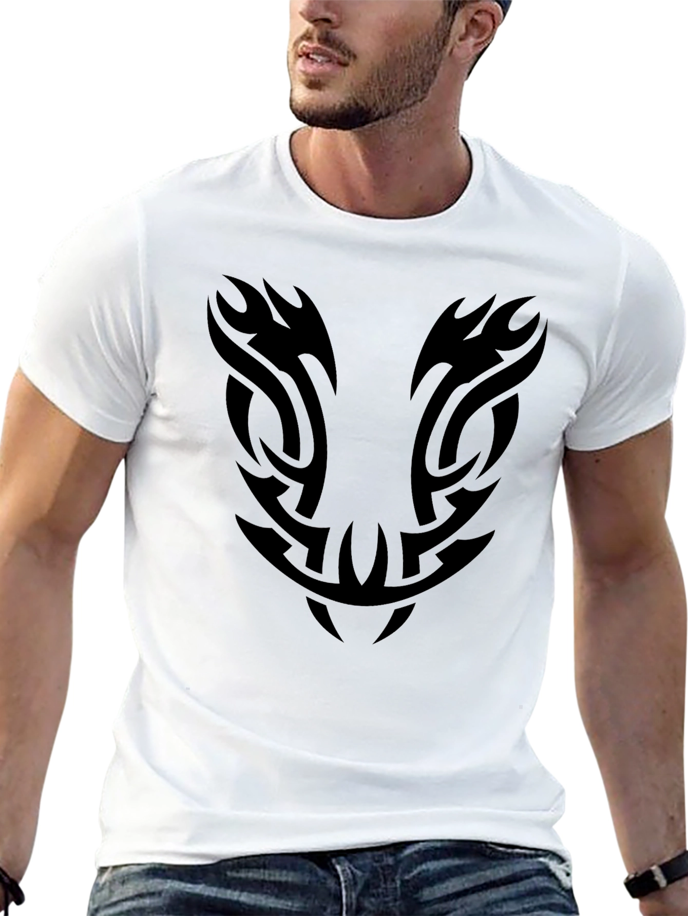 Mens Black Tribal Graphic Tee