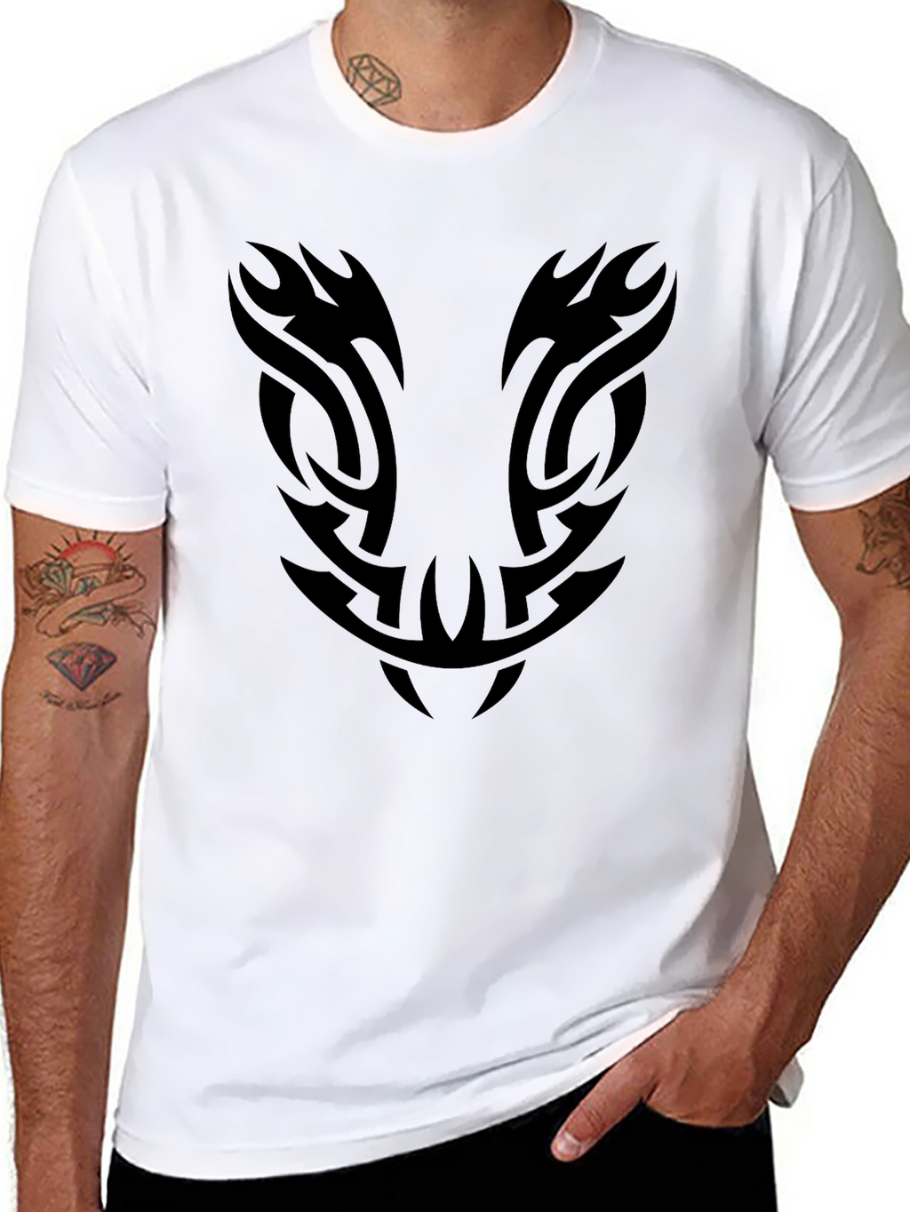 Mens Black Tribal Graphic Tee