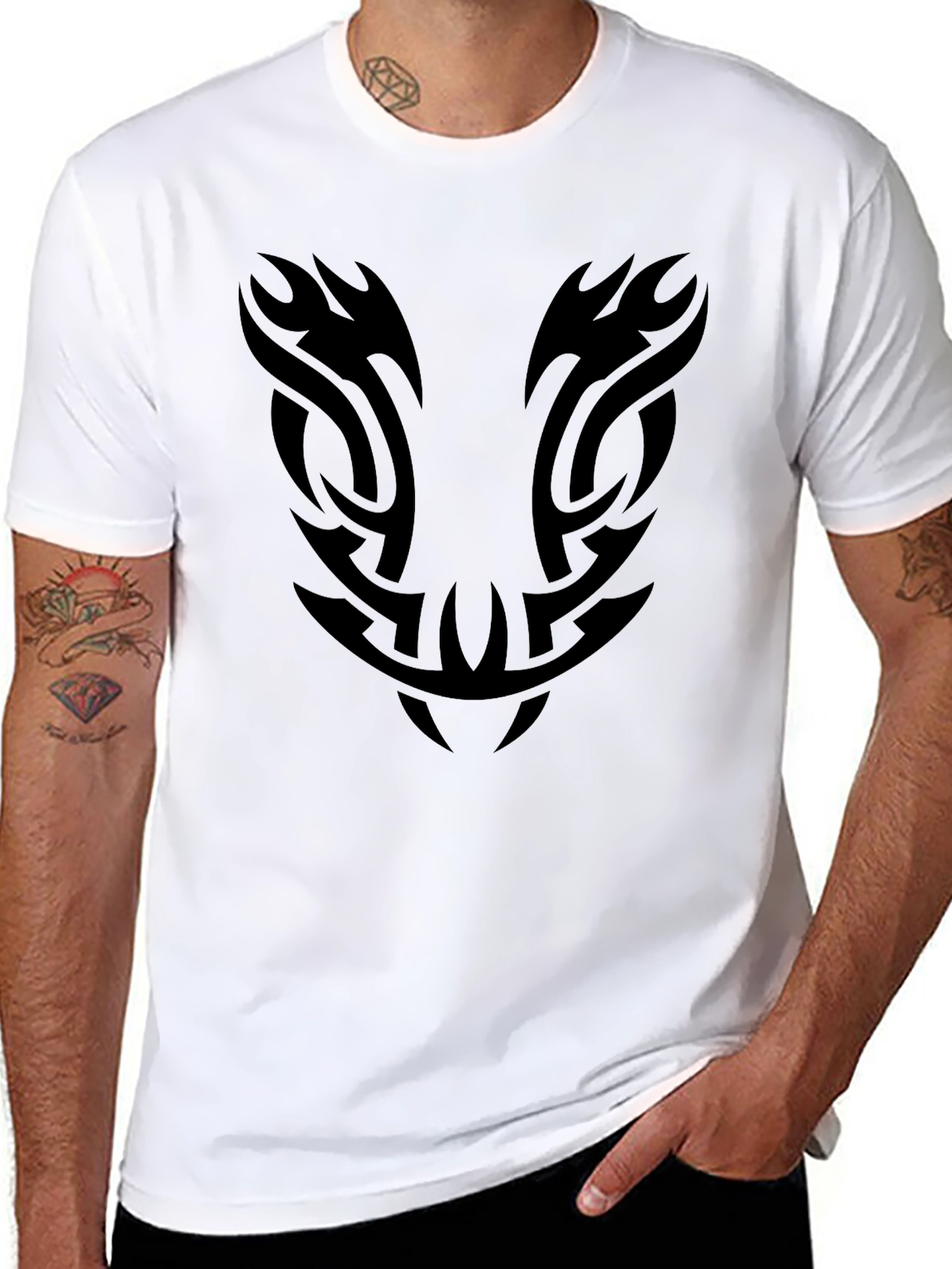 Mens Black Tribal Graphic Tee
