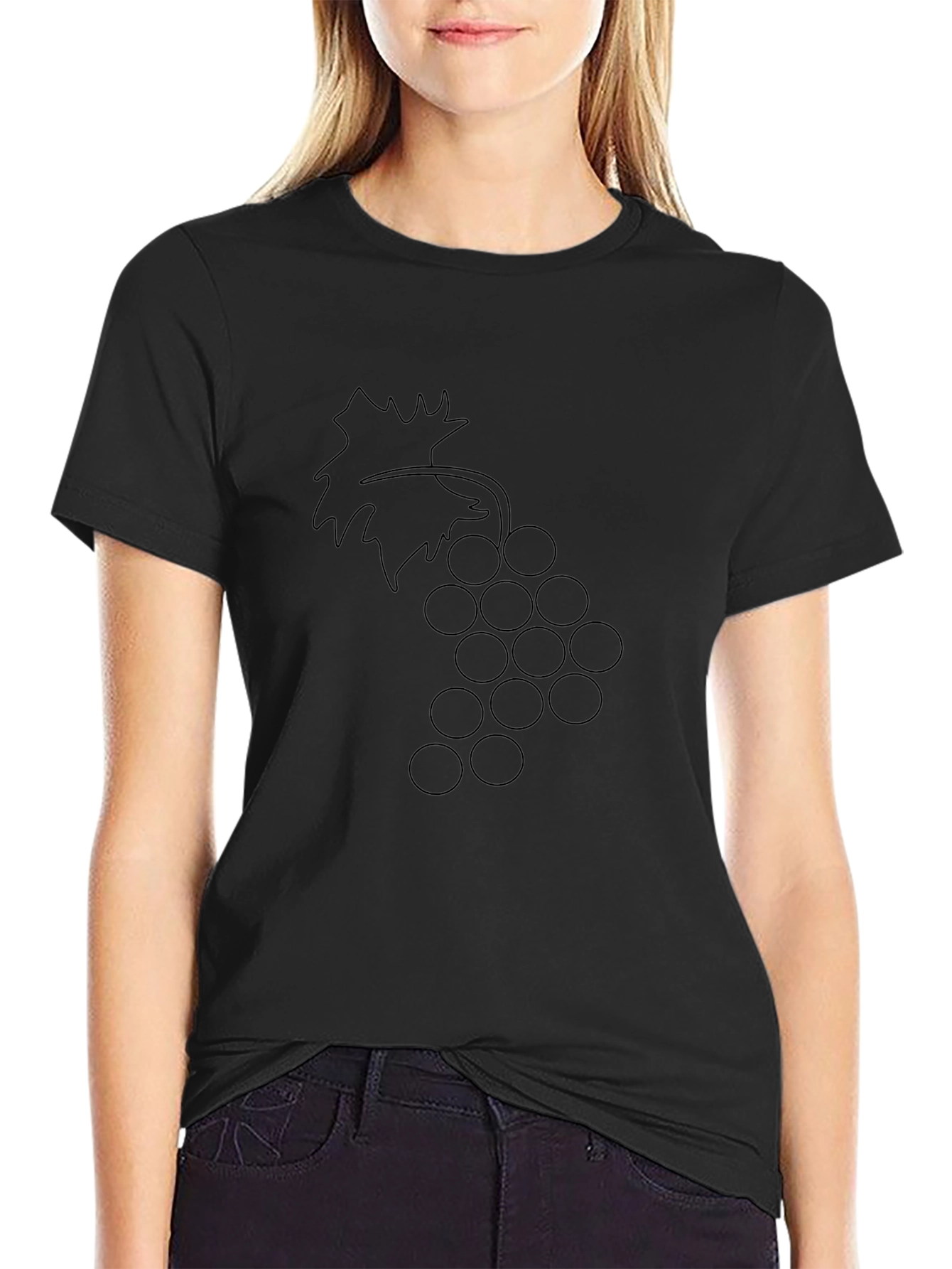 Stylish Black Grapes Graphic Tee