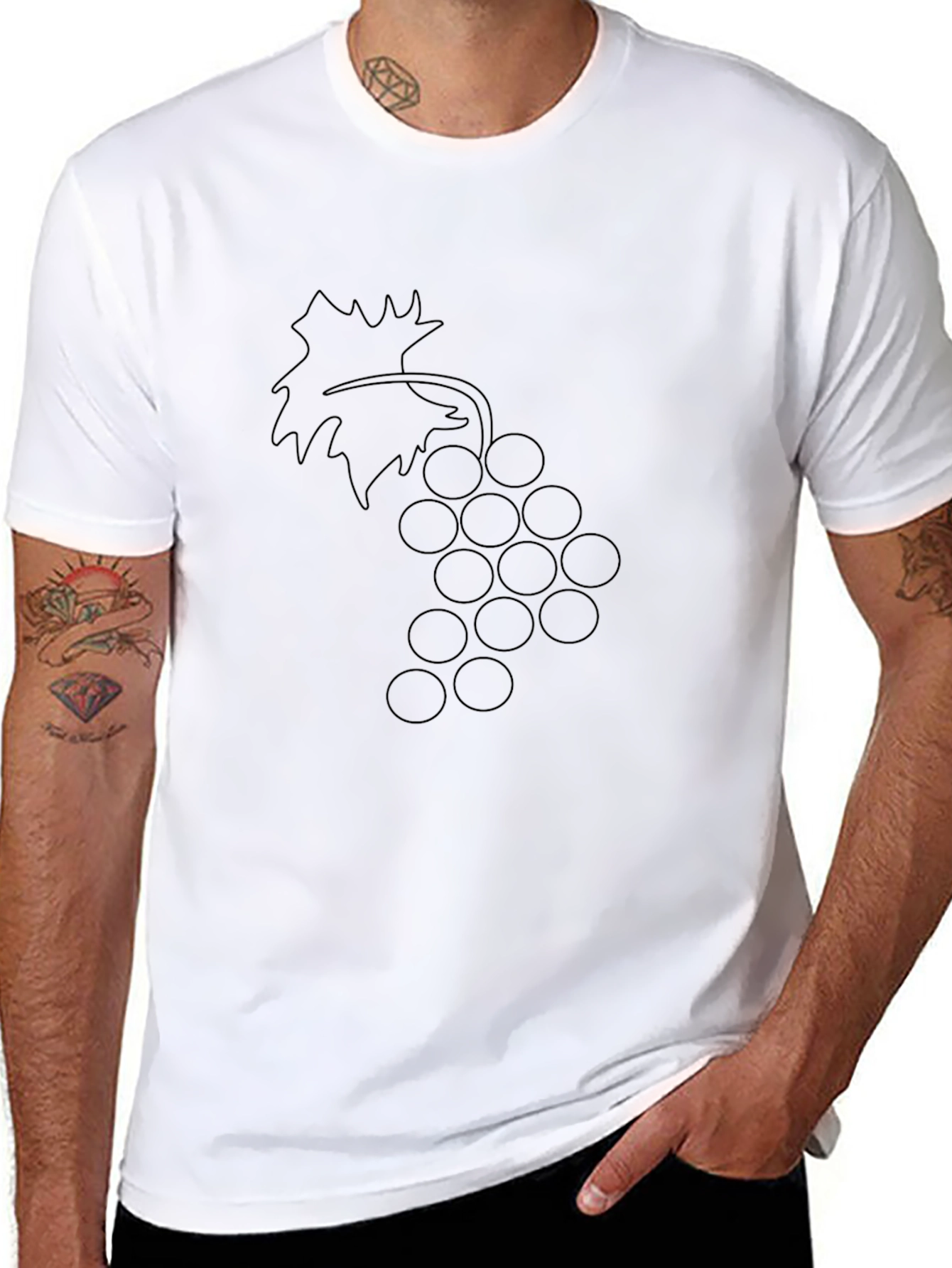 Stylish Black Grapes Graphic Tee