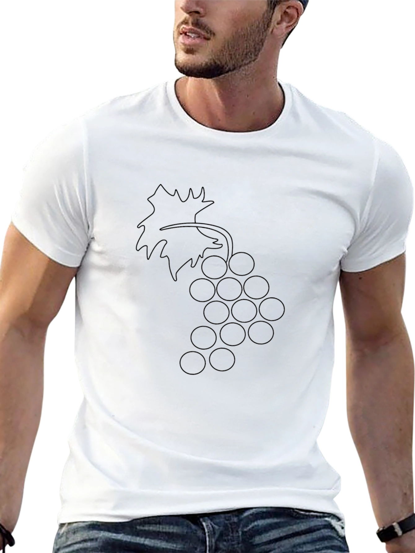 Stylish Black Grapes Graphic Tee