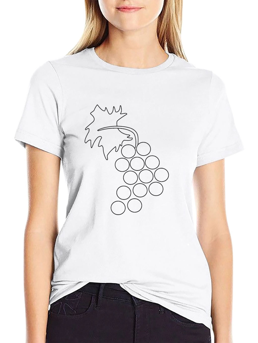 Stylish Black Grapes Graphic Tee