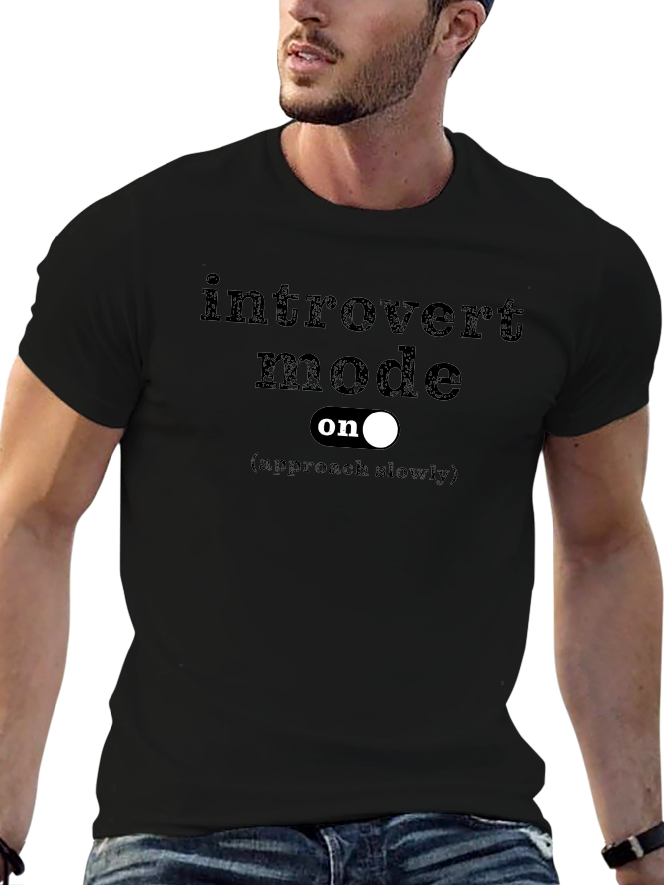 Introvert Mode On Black Graphic Tee