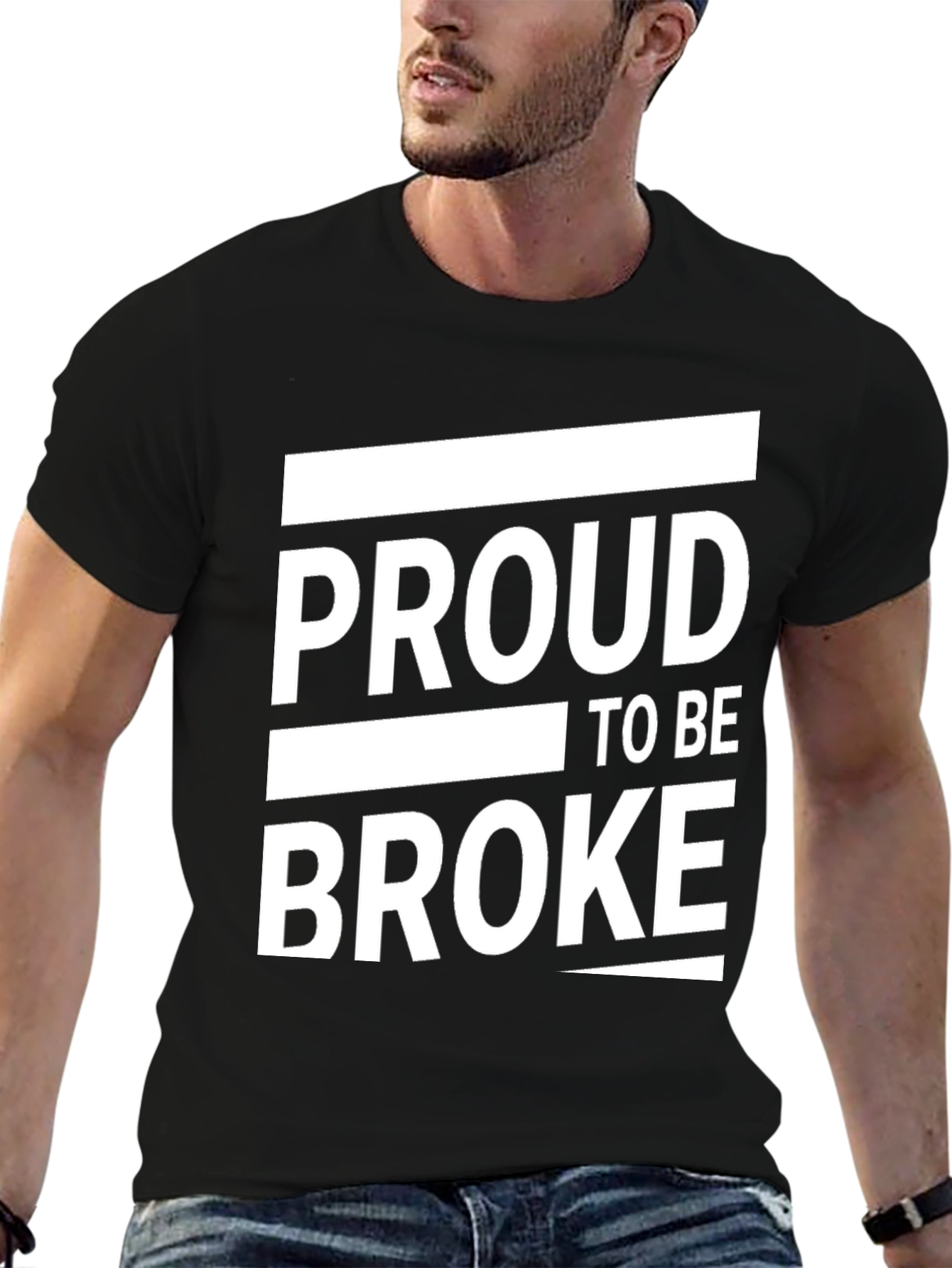 Proud to Be Broke Graphic Tee - Black Casual Shirt