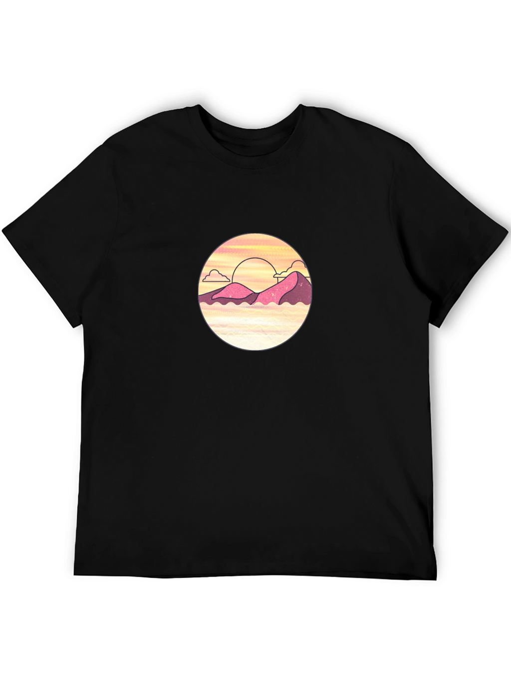 Sunset Mountain Graphic Tee - Black
