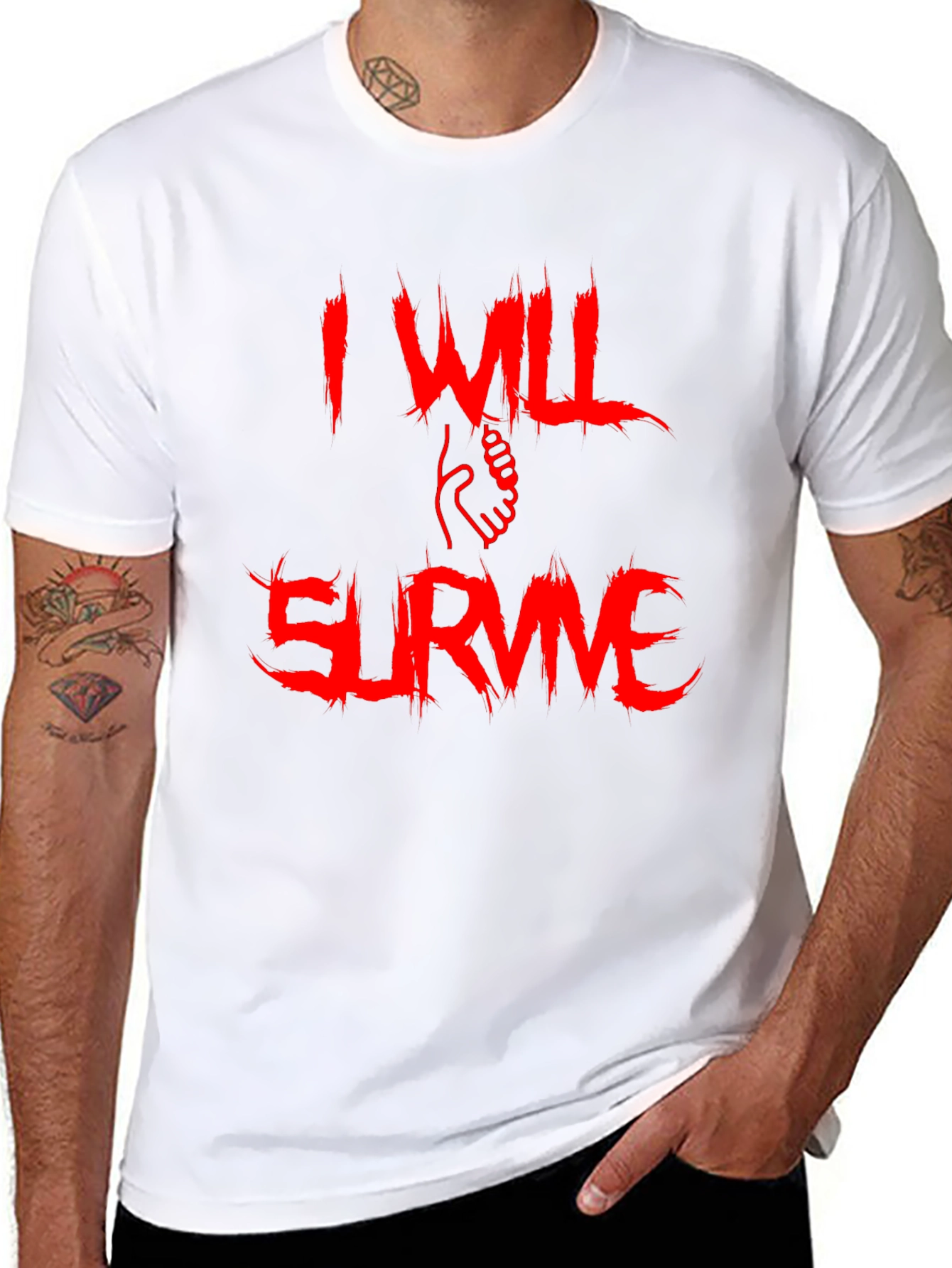 I Will Survive Graphic Tee - Bold Red Print