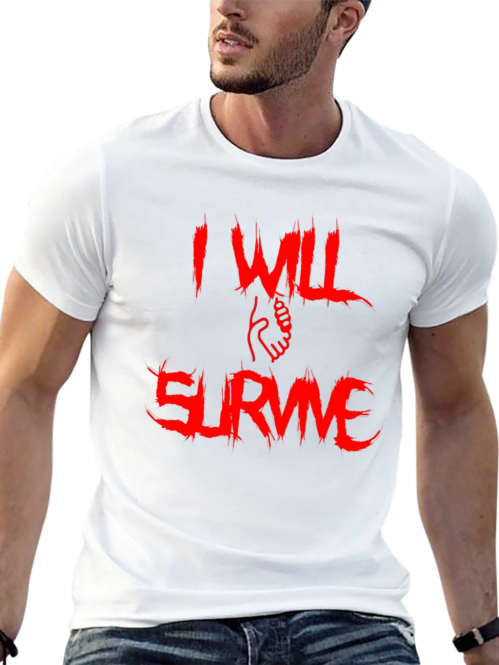 I Will Survive Graphic Tee - Bold Red Print