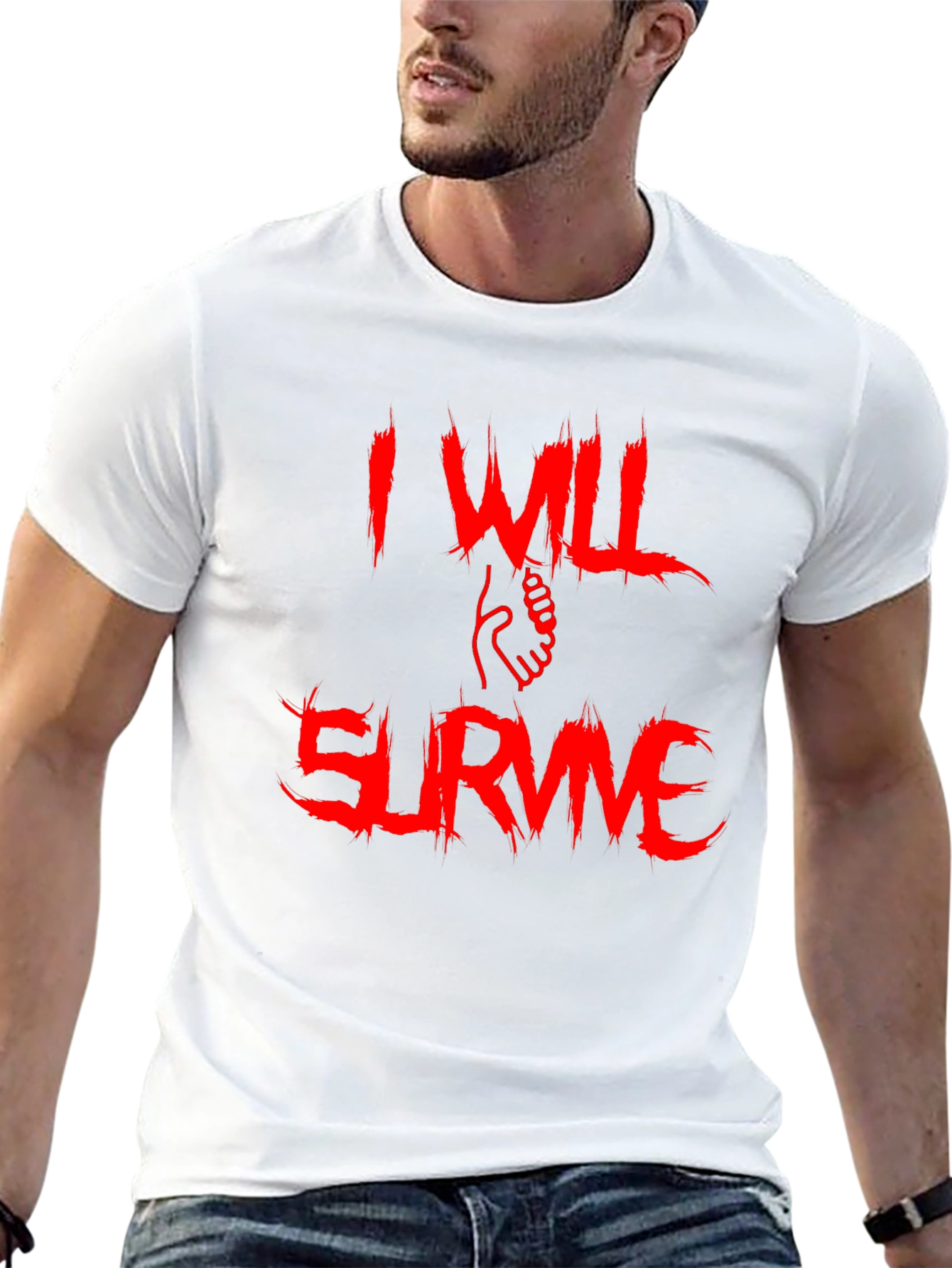 I Will Survive Graphic Tee - Bold Red Print