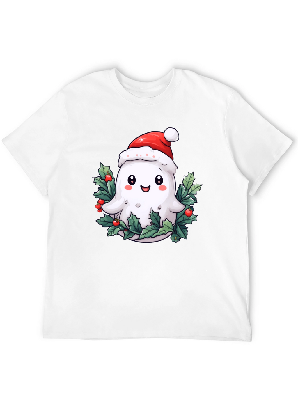 Festive Ghost T-Shirt - Holiday Spirit