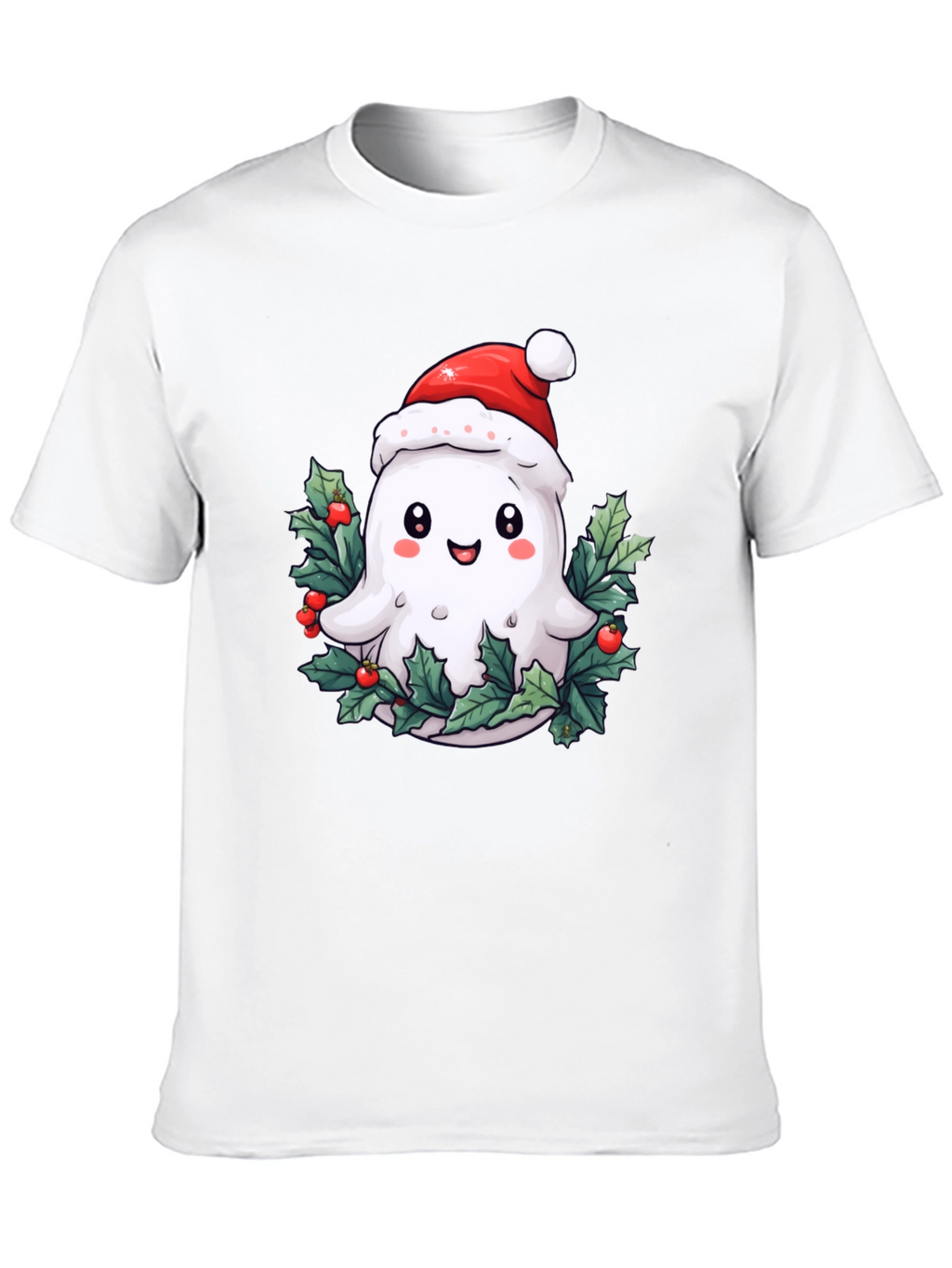 Festive Ghost T-Shirt - Holiday Spirit