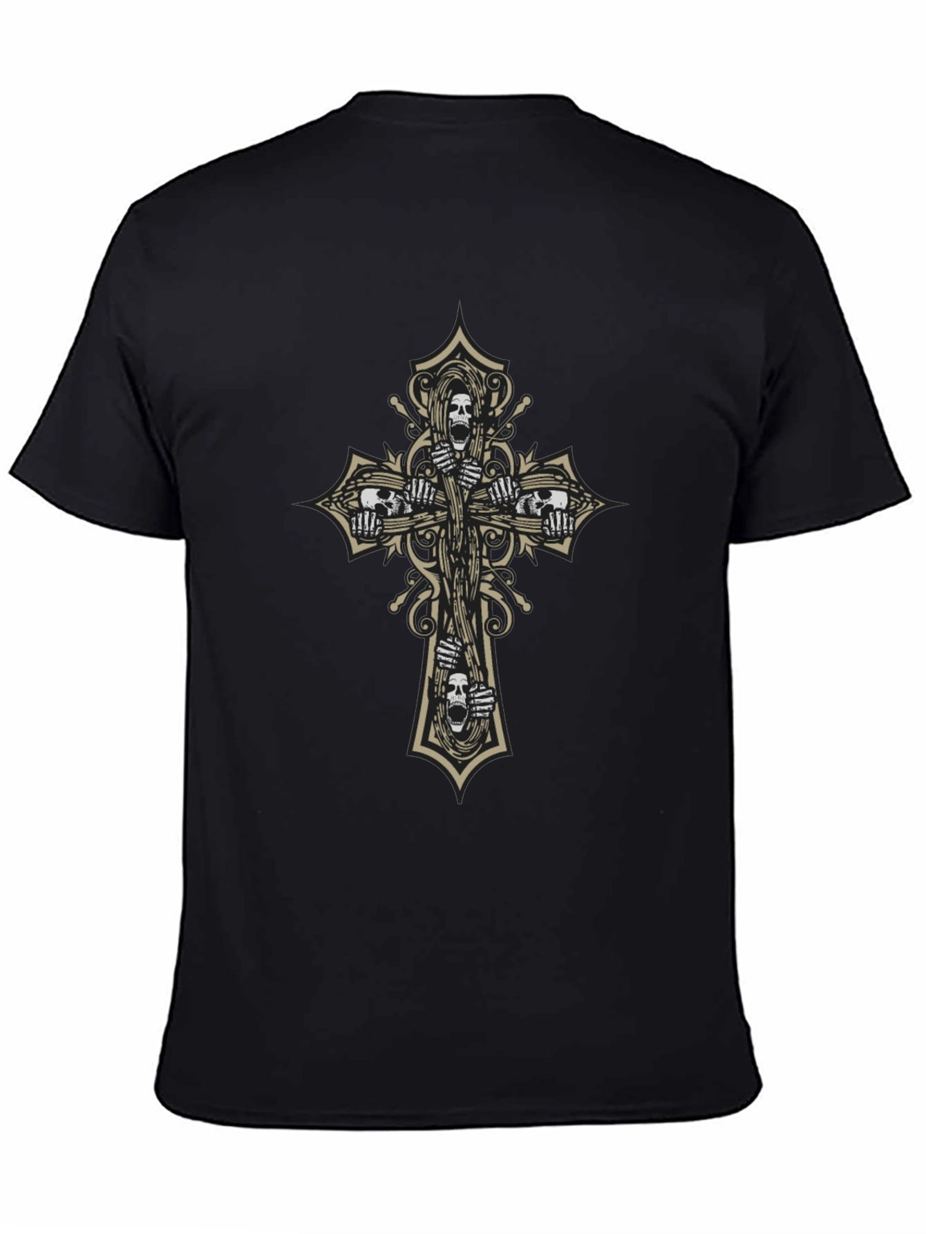 Skull Cross Graphic Tee - Edgy Dark Fashion
