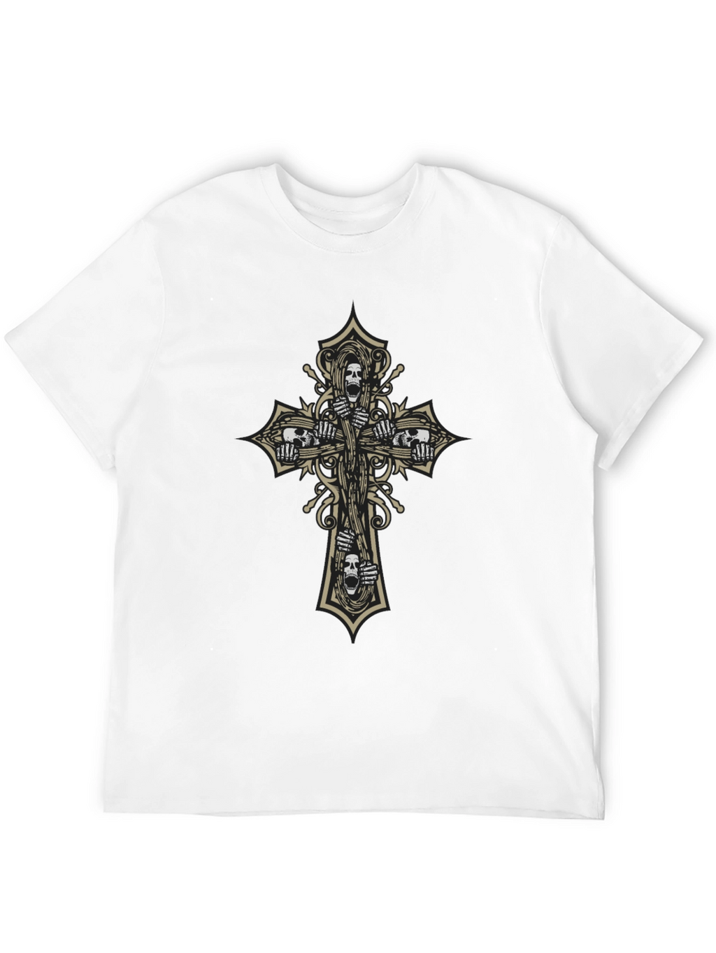 Skull Cross Graphic Tee - Edgy Dark Fashion
