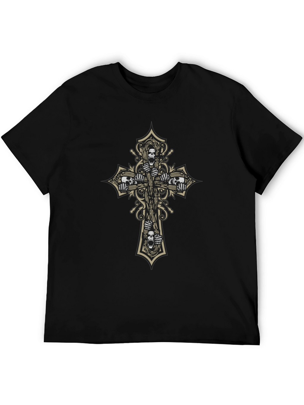 Skull Cross Graphic Tee - Edgy Dark Fashion