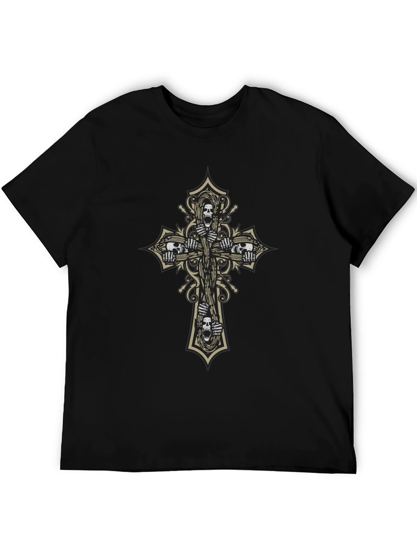 Skull Cross Graphic Tee - Edgy Dark Fashion