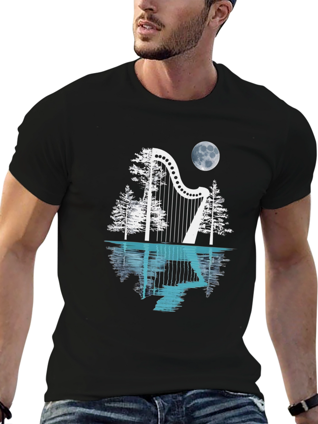 Harp & Moon Graphic Tee