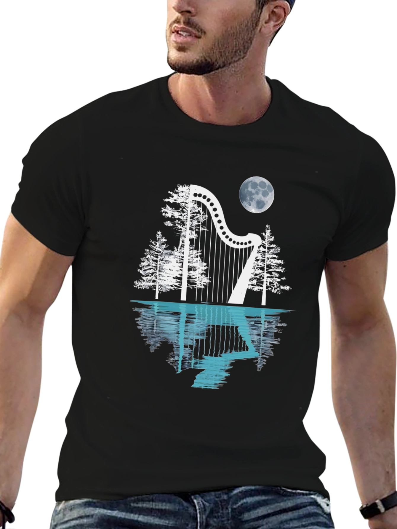 Harp & Moon Graphic Tee