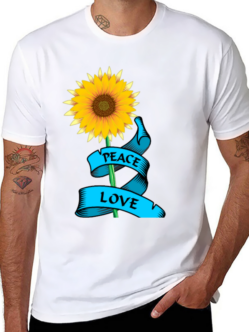 Peace Love Sunflower Graphic T-Shirt
