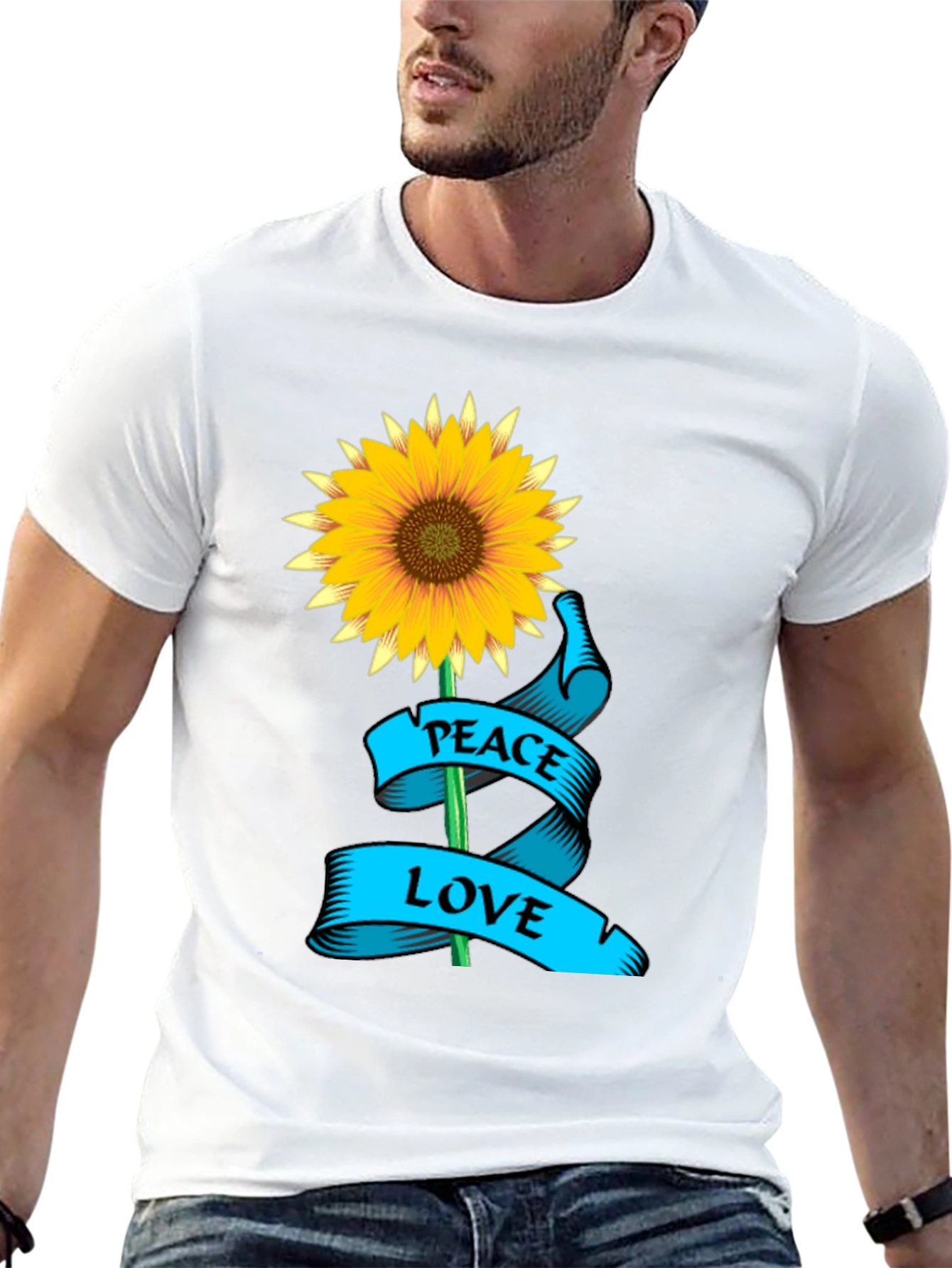 Peace Love Sunflower Graphic T-Shirt