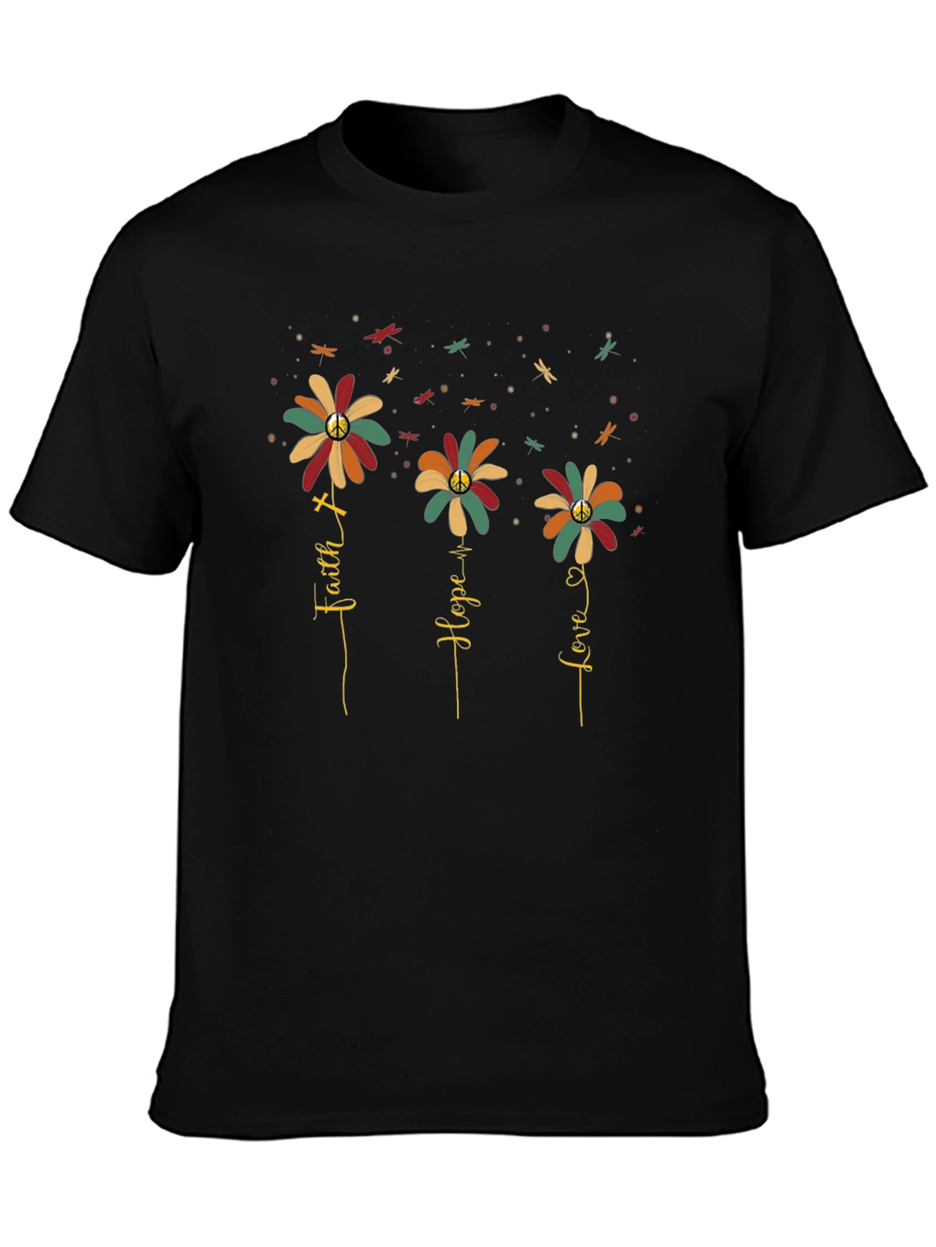 Faith Hope Love Floral Graphic T-Shirt