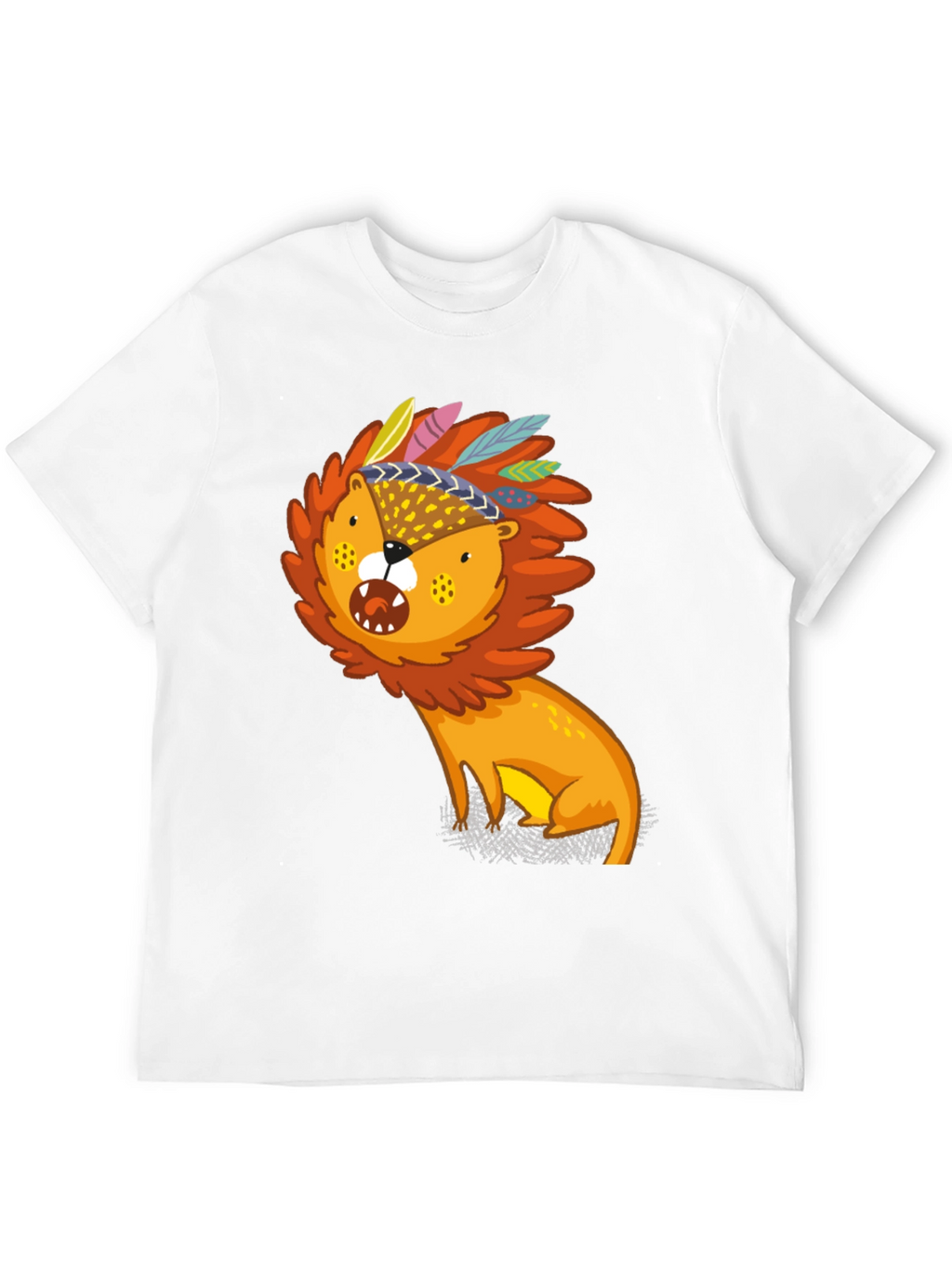 Lion Graphic Print Black Tee
