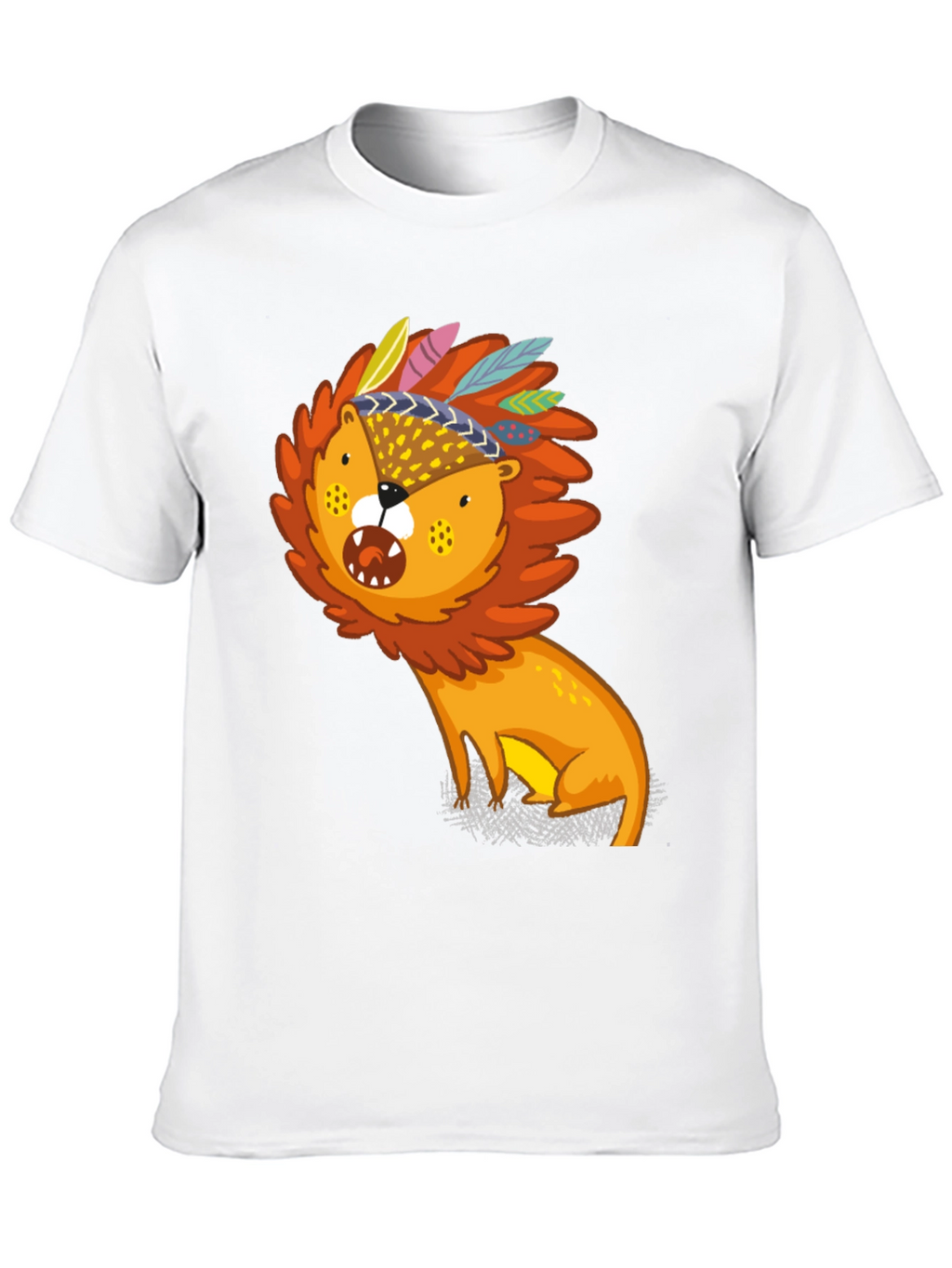 Lion Graphic Print Black Tee