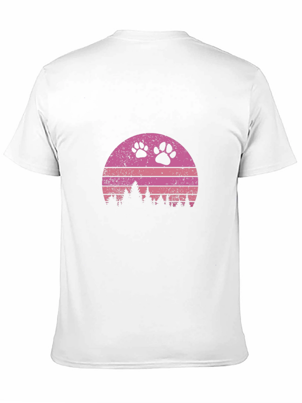 Retro Sunset Paw Print T-Shirt