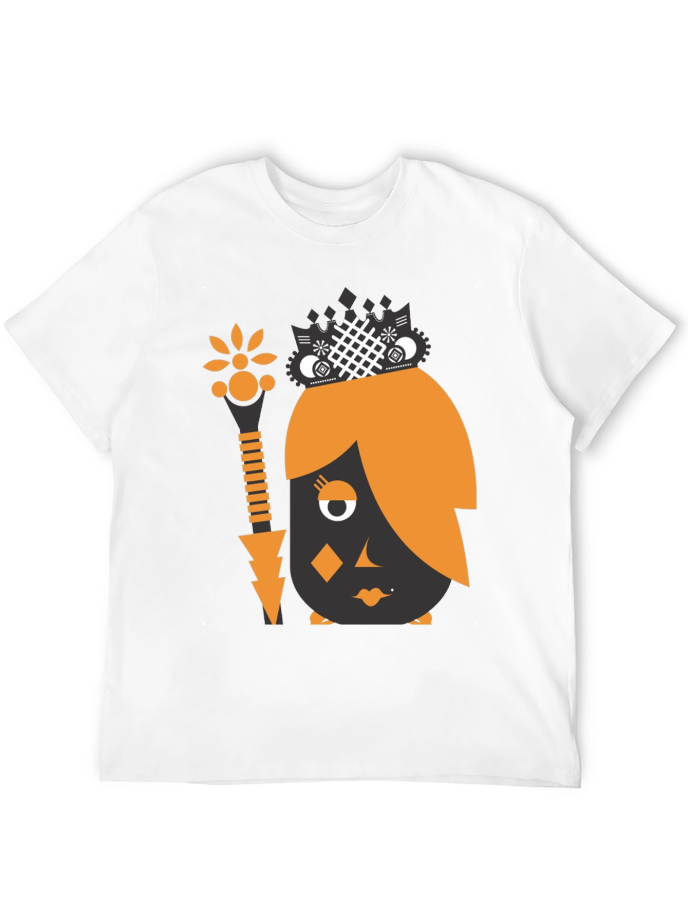 Abstract Graphic Print Black Tee