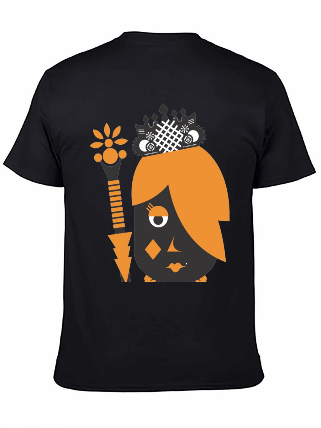 Abstract Graphic Print Black Tee