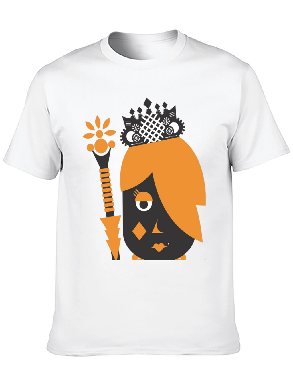 Abstract Graphic Print Black Tee