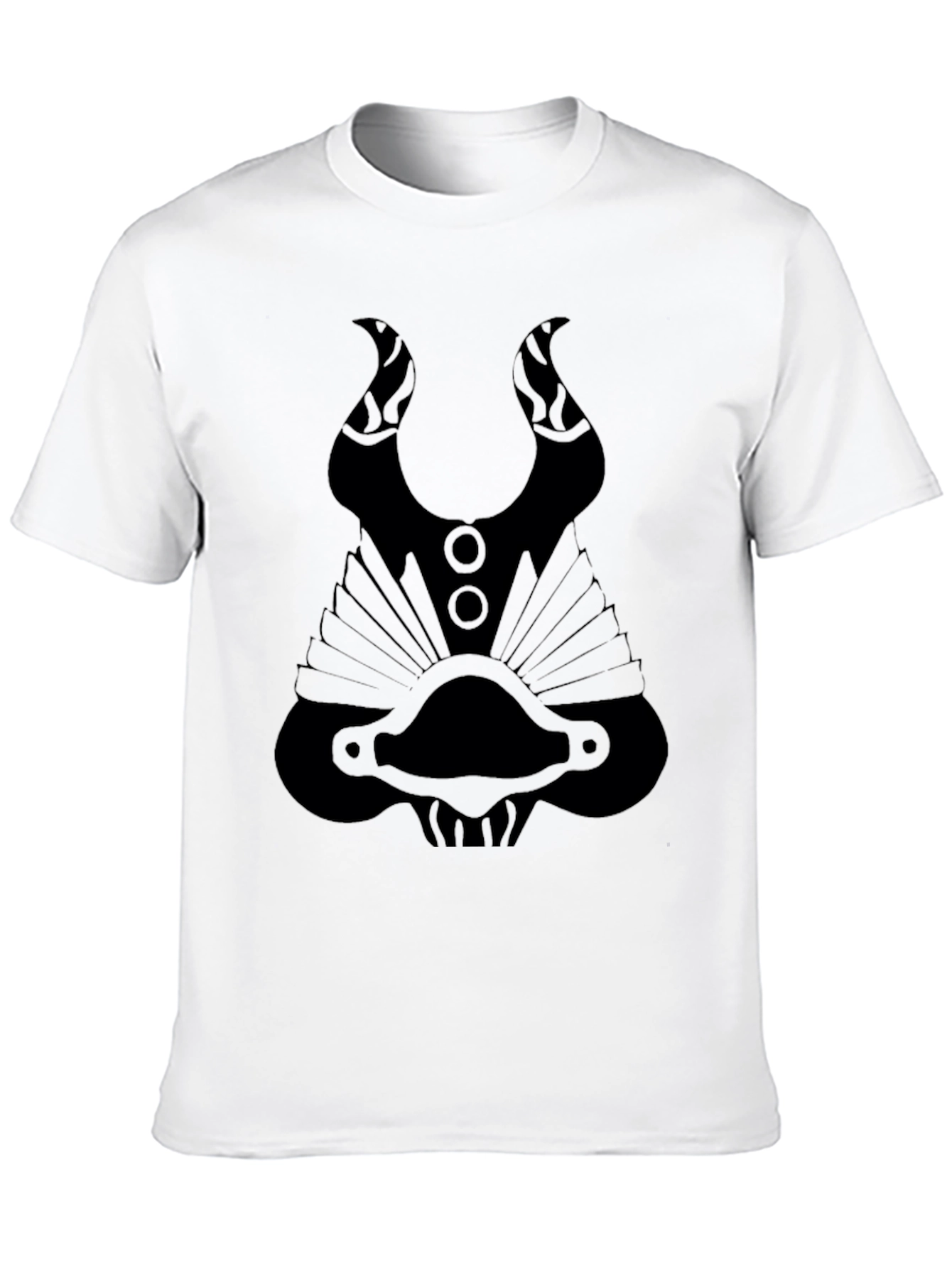 Black Graphic Tee - Abstract Mask Design