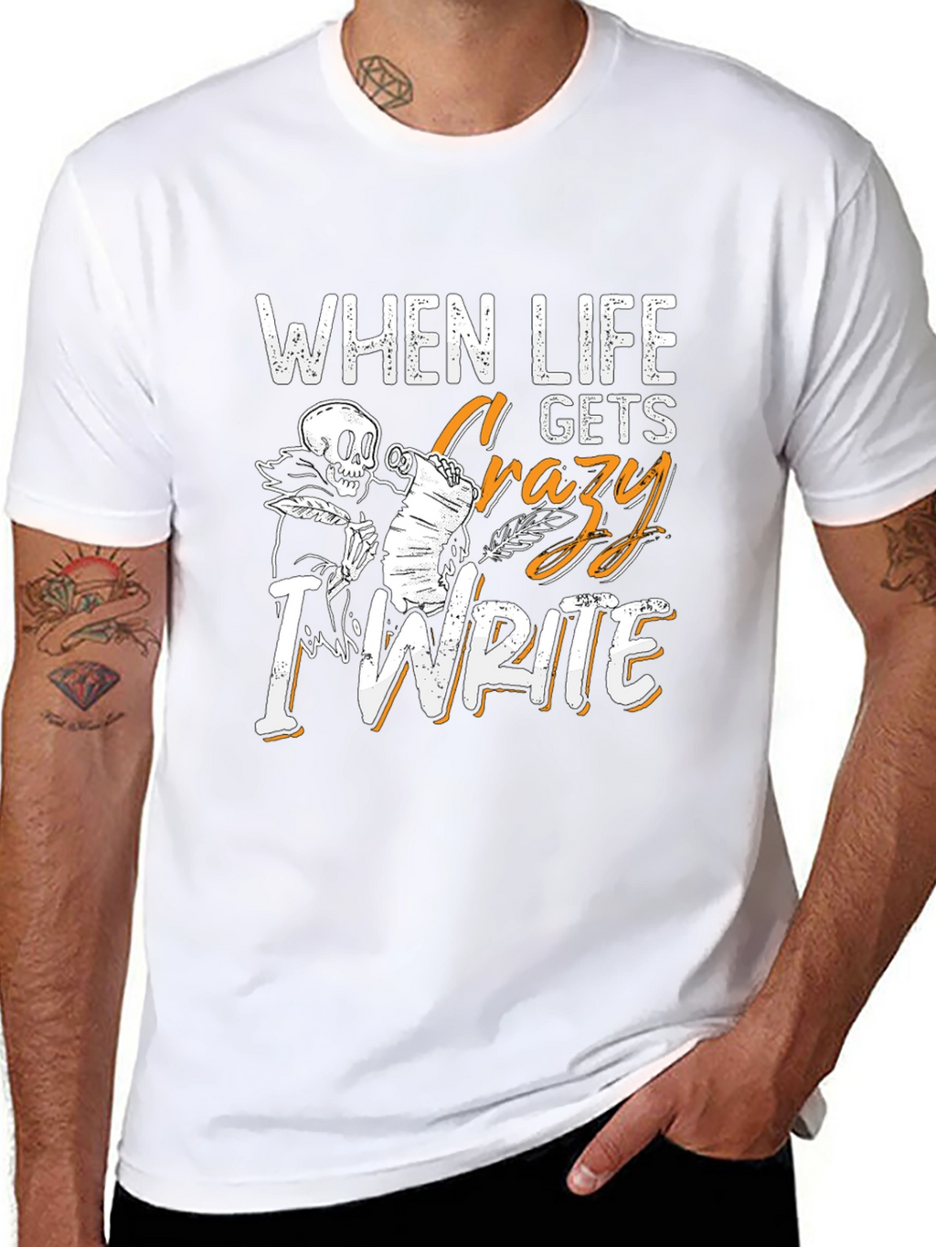 When Life Gets Crazy I Write Graphic T-Shirt