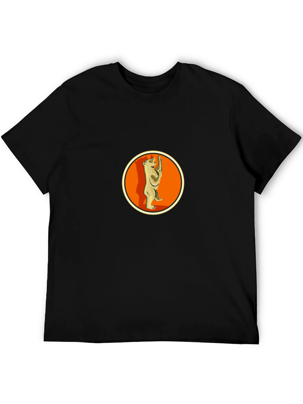 Berlin Bear T-Shirt - Black Crew Neck Graphic Tee