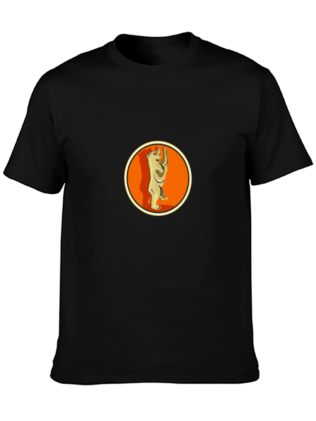 Berlin Bear T-Shirt - Black Crew Neck Graphic Tee