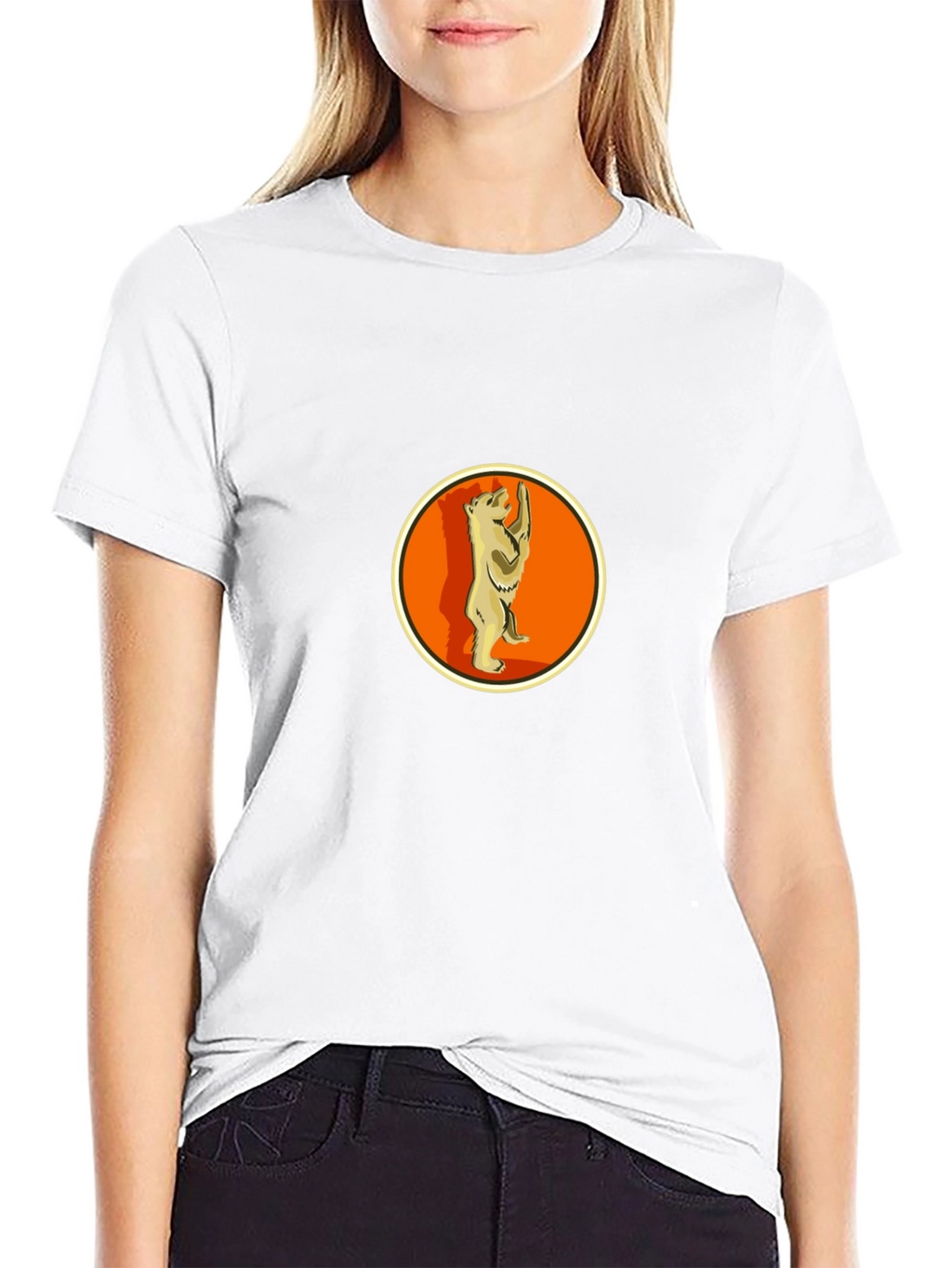 Berlin Bear T-Shirt - Black Crew Neck Graphic Tee