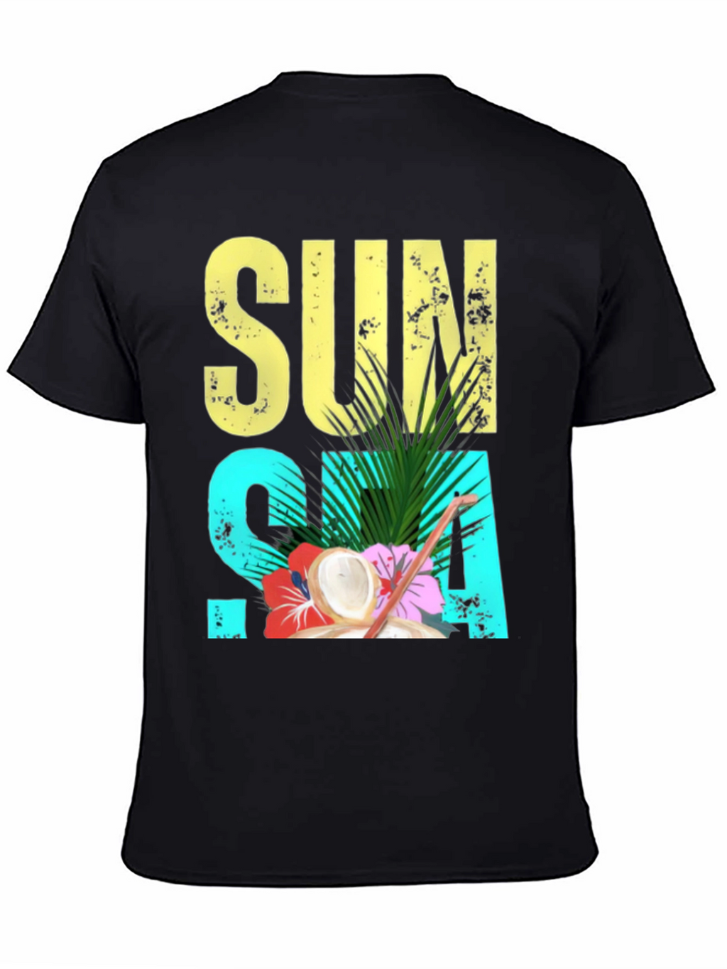 Sun Sea Summer T-Shirt - Coconut Tropical Design