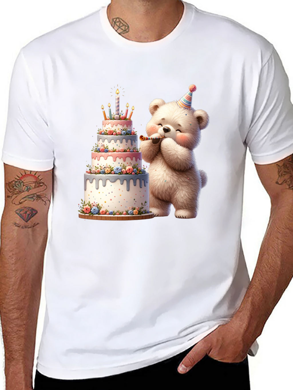 Birthday Bear Cake T-Shirt